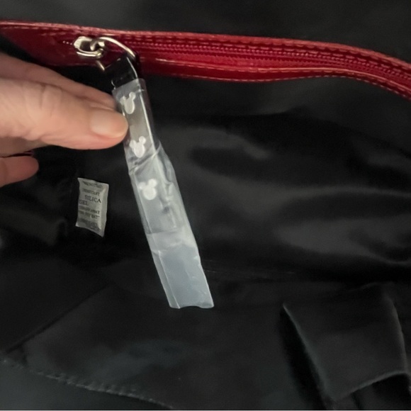 Loungefly Disney Minnie Loves Mickey Embossed Bag Purse Red Black New NWOT - Picture 8 of 13